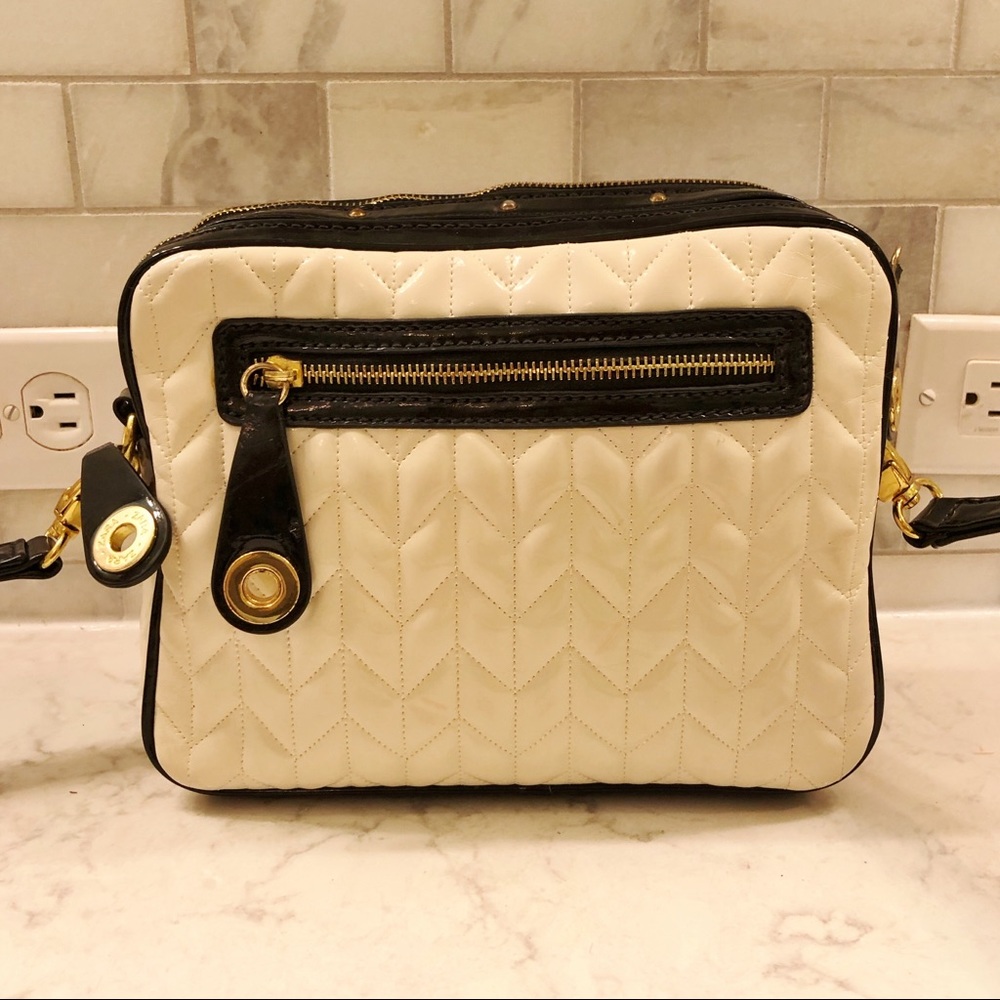 Zara Cross Body Faux Patent Leather Purse